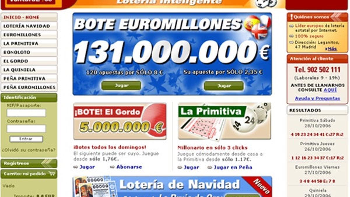 La lotería de Navidad, disponible en Internet a través de Ventura24.es