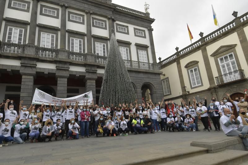 Manifestación de los interinos del Ayuntamiento de Las Palmas de Gran Canaria