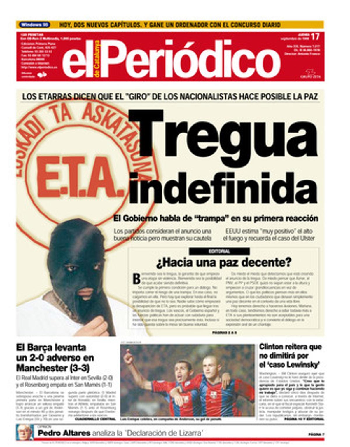 Primera tregua de ETA. 17/9/1998