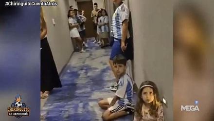 Decenas de personas esperan a Messi en la puerta de la habitación de su hotel