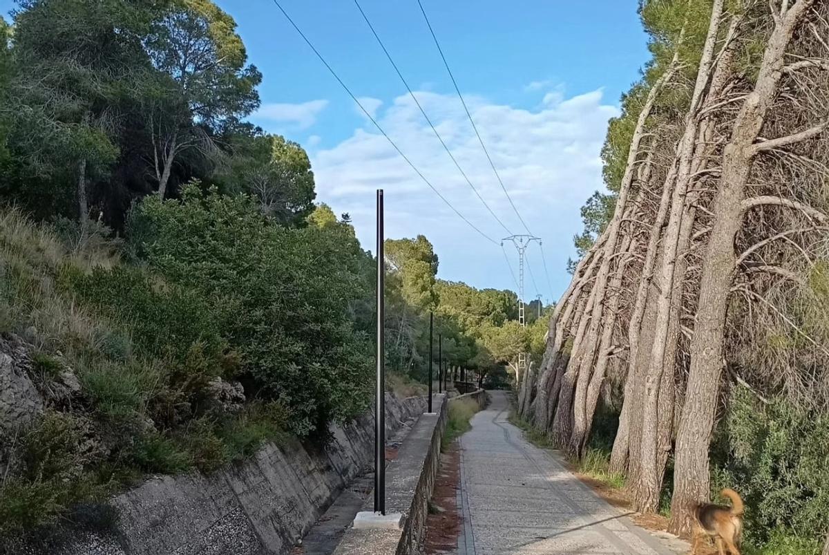 Aspecto de las farolas dañadas.