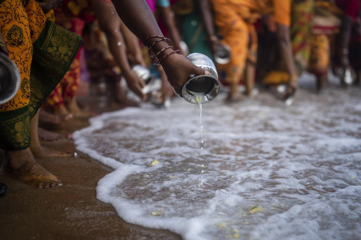 Plegarias en Chennai (Índia) en homenaje a las víctimas del tsunami del 2004 en el Índico