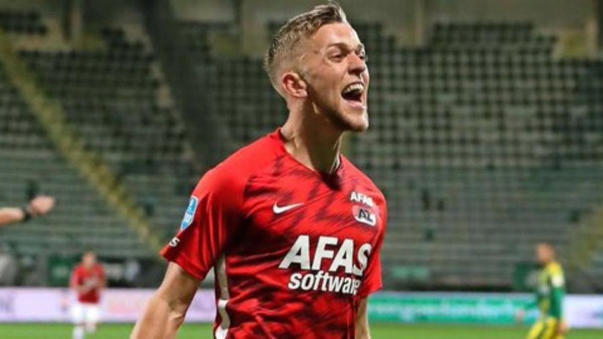 El extremo sueco Jesper Karlsson celebra un gol en un encuentro con el AZ Alkmaar. |