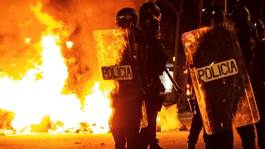 Imagen de uno de los disturbios de Barcelona.