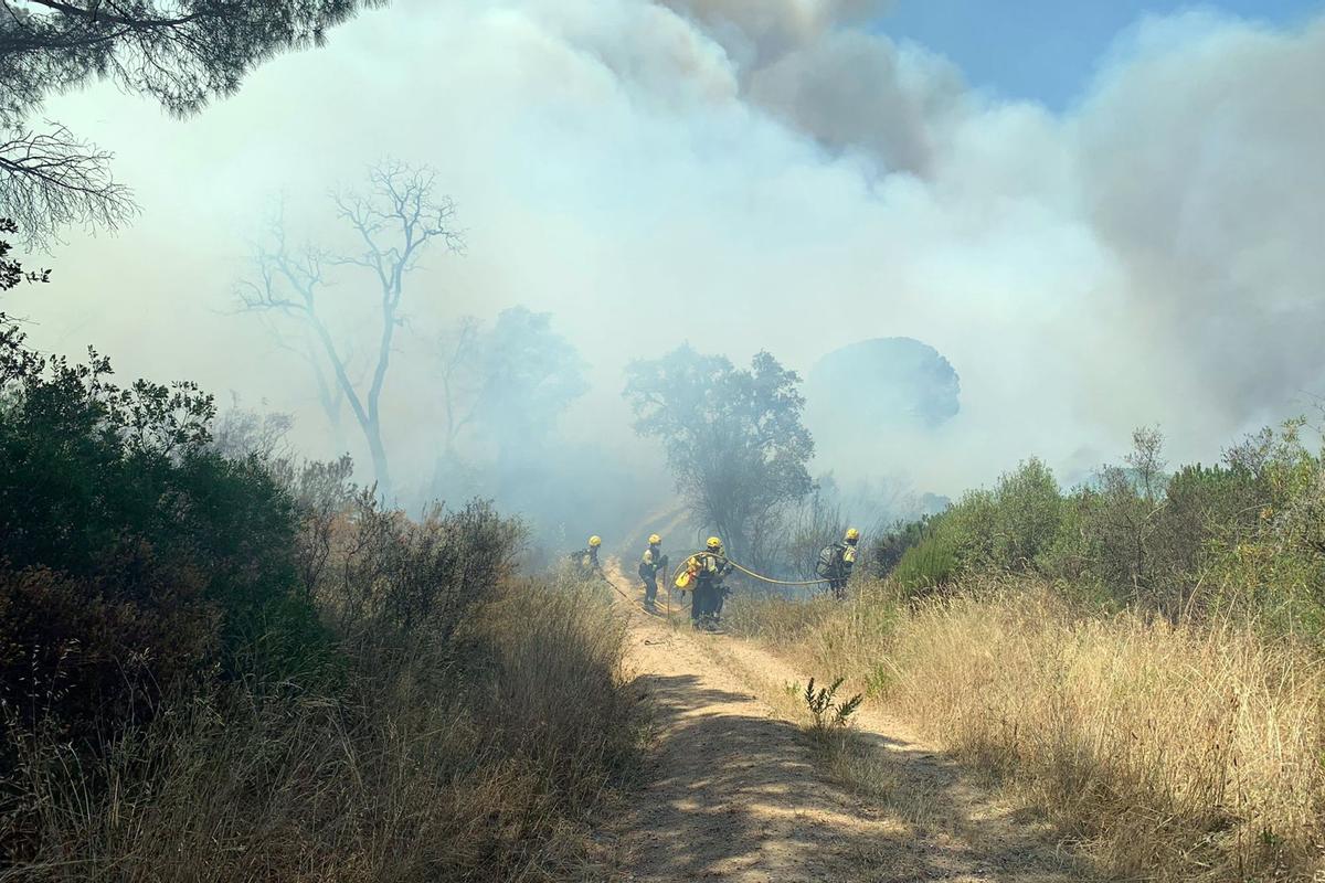 Incendio forestal en Castell d’Aro y Santa Cristina d’Aro