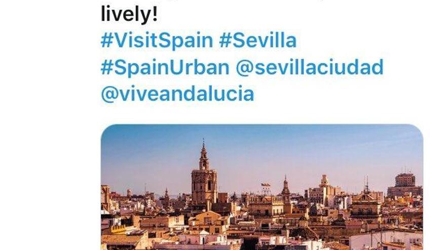Turismo España confunde Sevilla con Valencia y Twitter se revoluciona