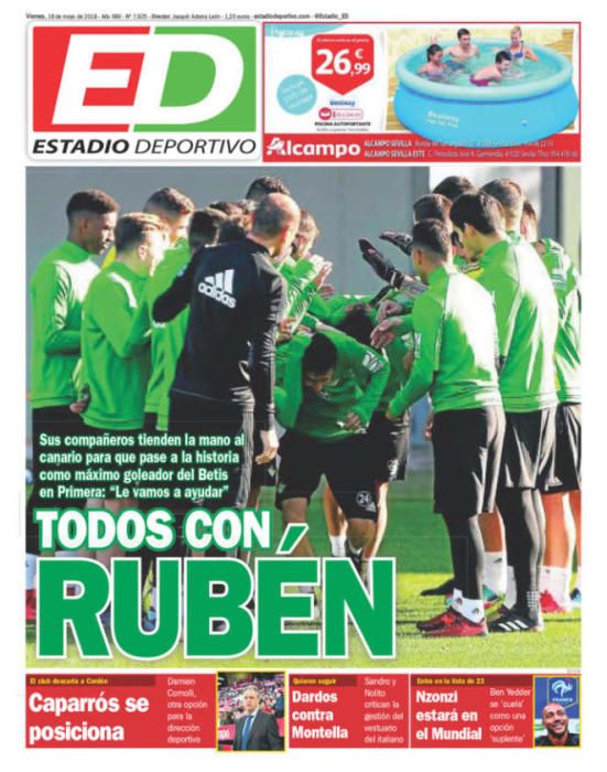 Guedes, Rubiales, Griezmann, Buffon, nombres propios de las portadas de este viernes 18 de mayo de 2018