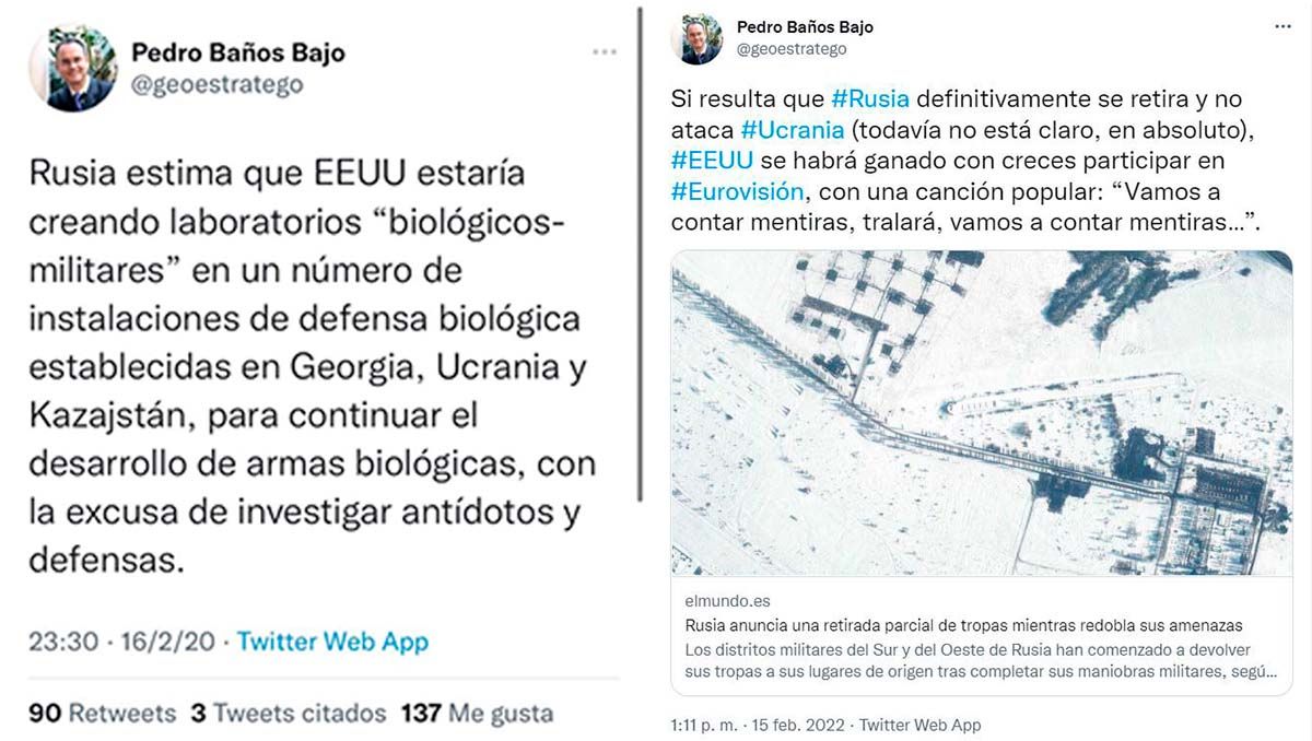 Volvemos a la carga": El coronel Pedro Baños regresa a Twitter tras ser  "amenazado" por prorruso