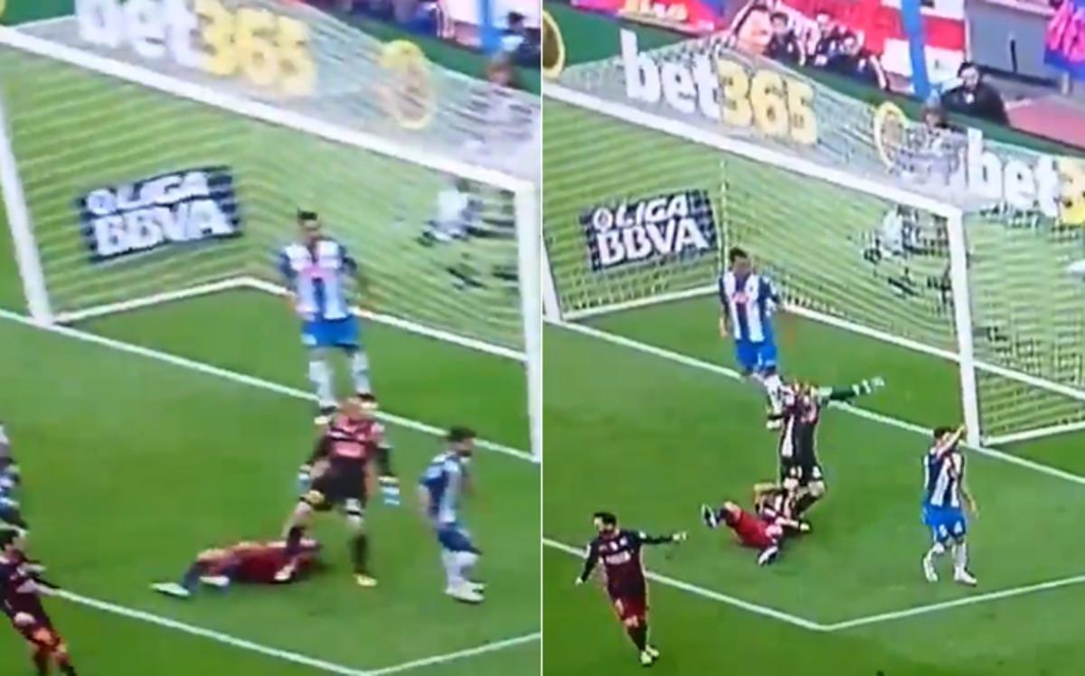 La doble agresión de Pau López a Luis Suárez