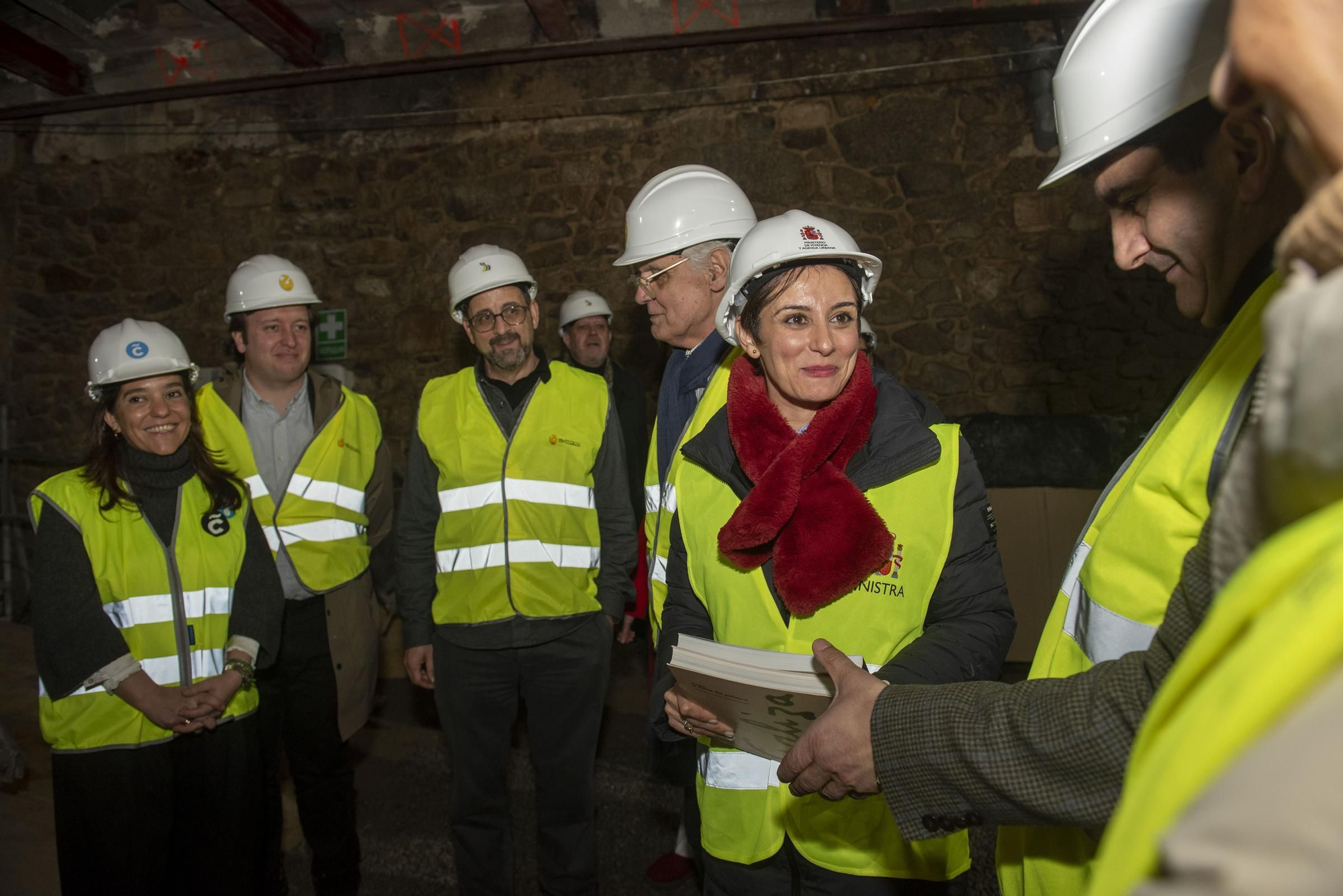 La ministra Isabel Rodríguez visita en A Coruña las obras en la sede de la Real Academia Galega (RAG)
