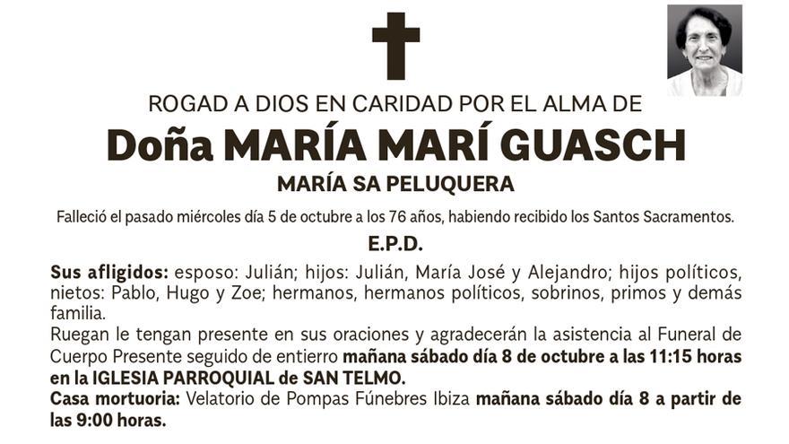 Esquela María Marí Guasch