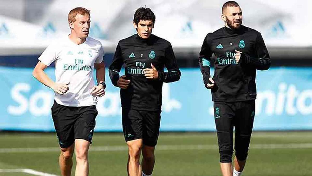 Benzema y Vallejo han entrenado en solitario