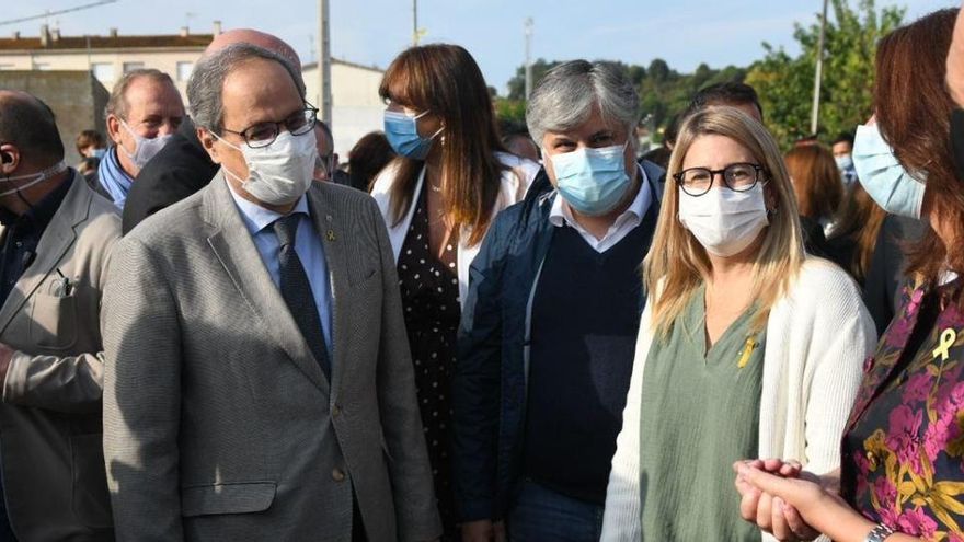 Torra participa en un acto por el aniversario del referéndum.