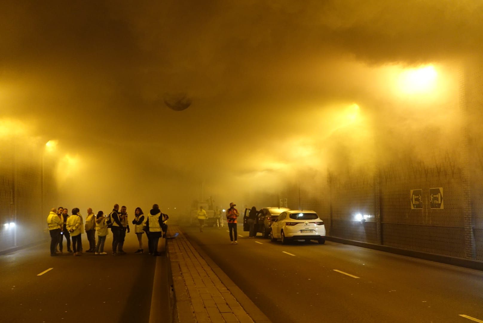 Simulacro en el túnel de Beiramar de Vigo