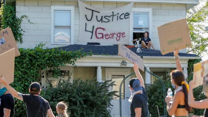 Una manifestación pidiendo &quot;justicia&quot; por George Floyd.