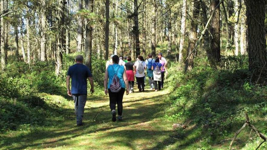 Caminata por el monte Xalo organizada por la parroquia de Castelo, en 2015.