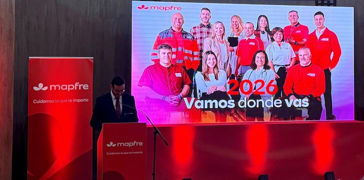 El nuevo director regional de Mapfre en Andalucía Oeste, José María Romero, durante la presentación de la nueva identidad corporativa de la entidad.