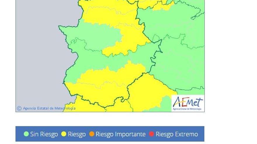 El 112 amplía la alerta amarilla por lluvias en el norte de Cáceres