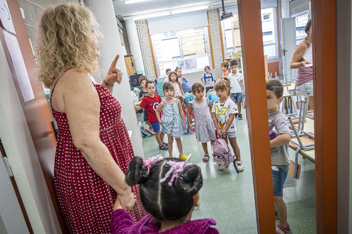 Vuelta a las aulas en el CEIP Pau Casals de Gràcia, en Barcelona.