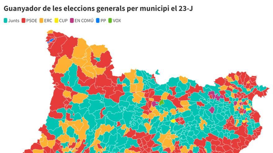 Mapa | Qui ha guanyat les eleccions generals al teu municipi?