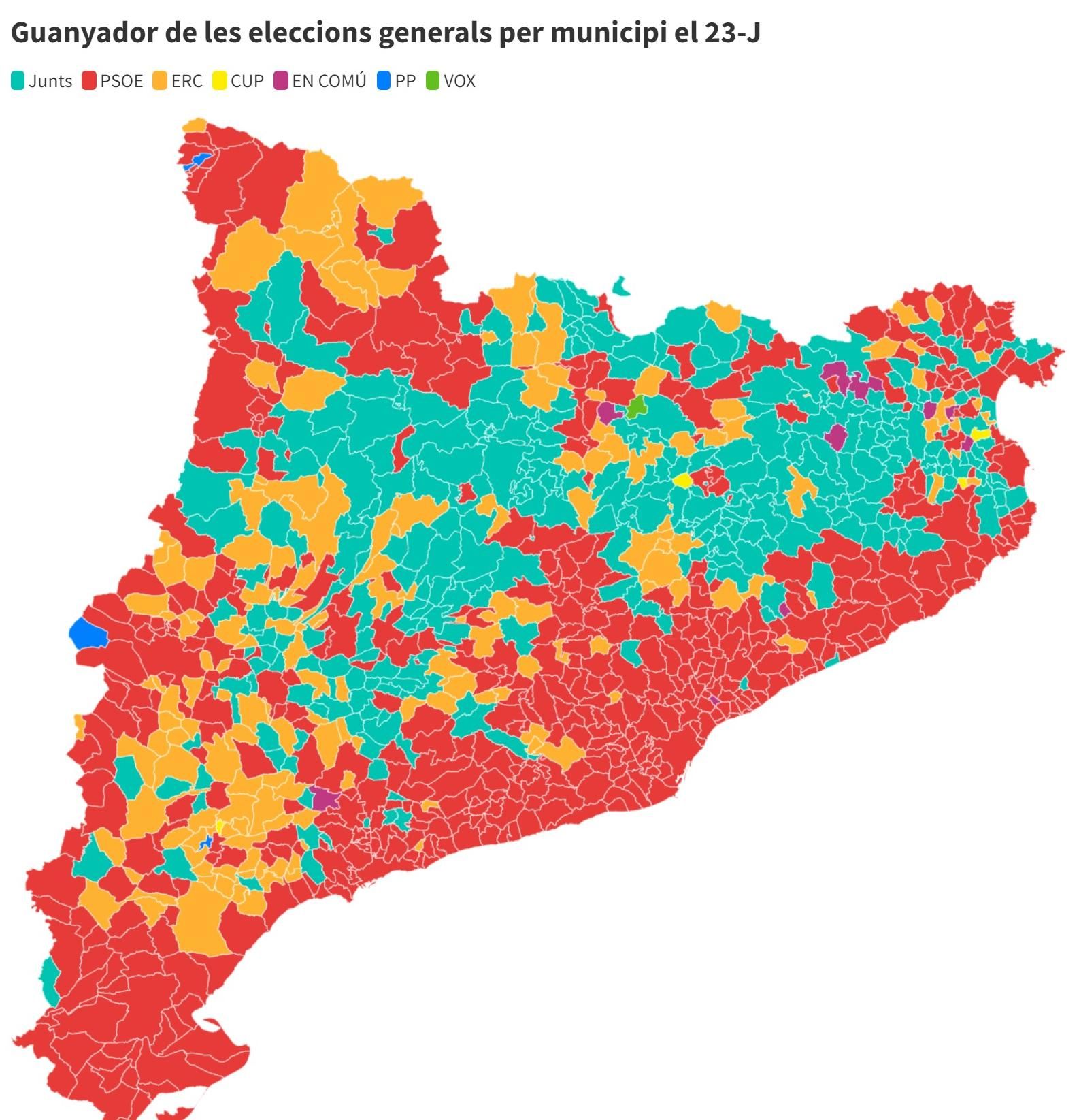 Mapa de Catalunya per municipis