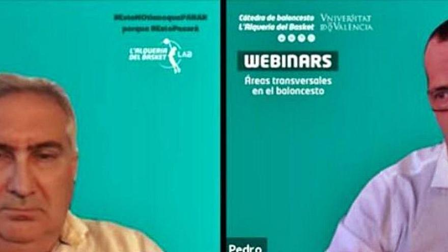 Captura con dos de los tres ponentes en el webinar