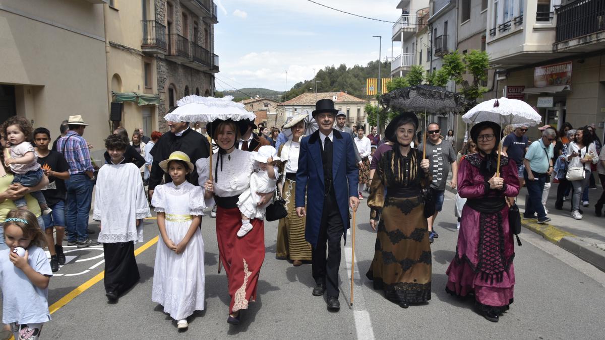 Alguns dels participants de la Fira de les Filadores de Callús