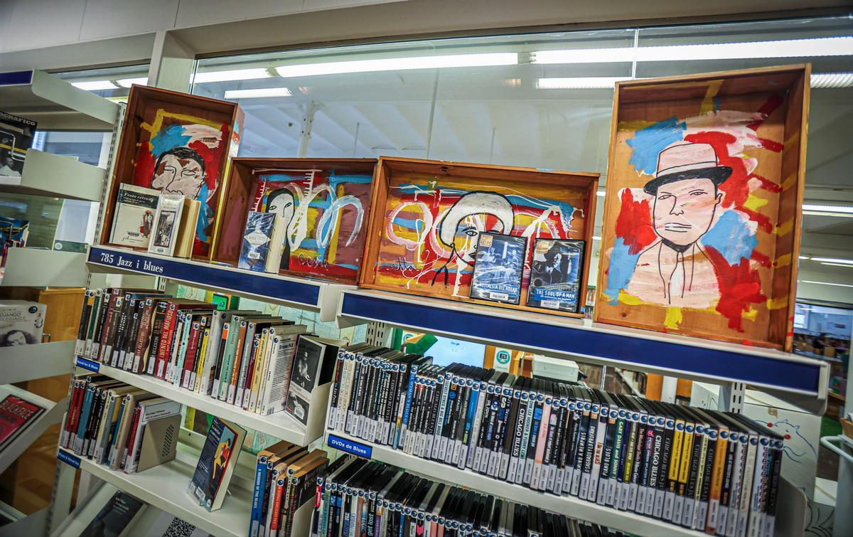 Una parte del Fondo de Blues de la biblioteca Tecla Sala de L'Hospitalet.