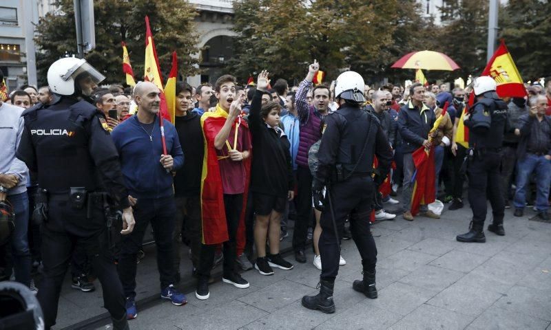 Manifestaciones en Plaza España por el 'procés'