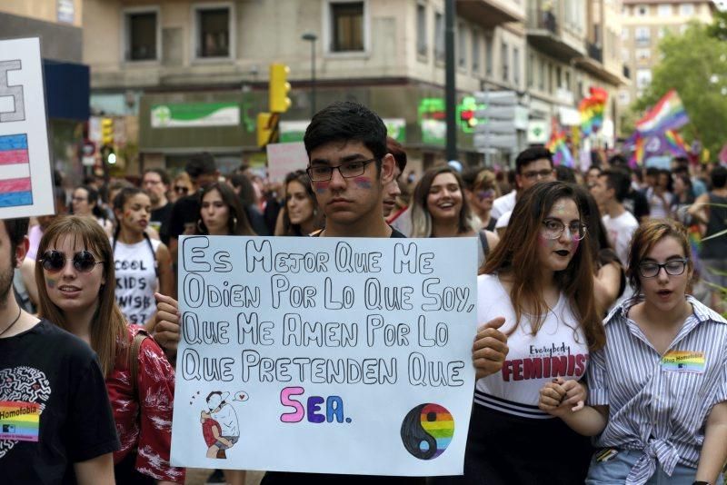 "Orgulloxos y libres". Manifestación del Orgullo en Zaragoza