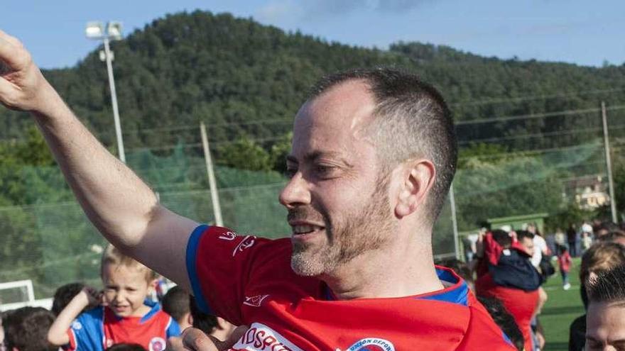 Modesto García, presidente de la Unión Deportiva Ourense, el día del ascenso. // Brais Lorenzo