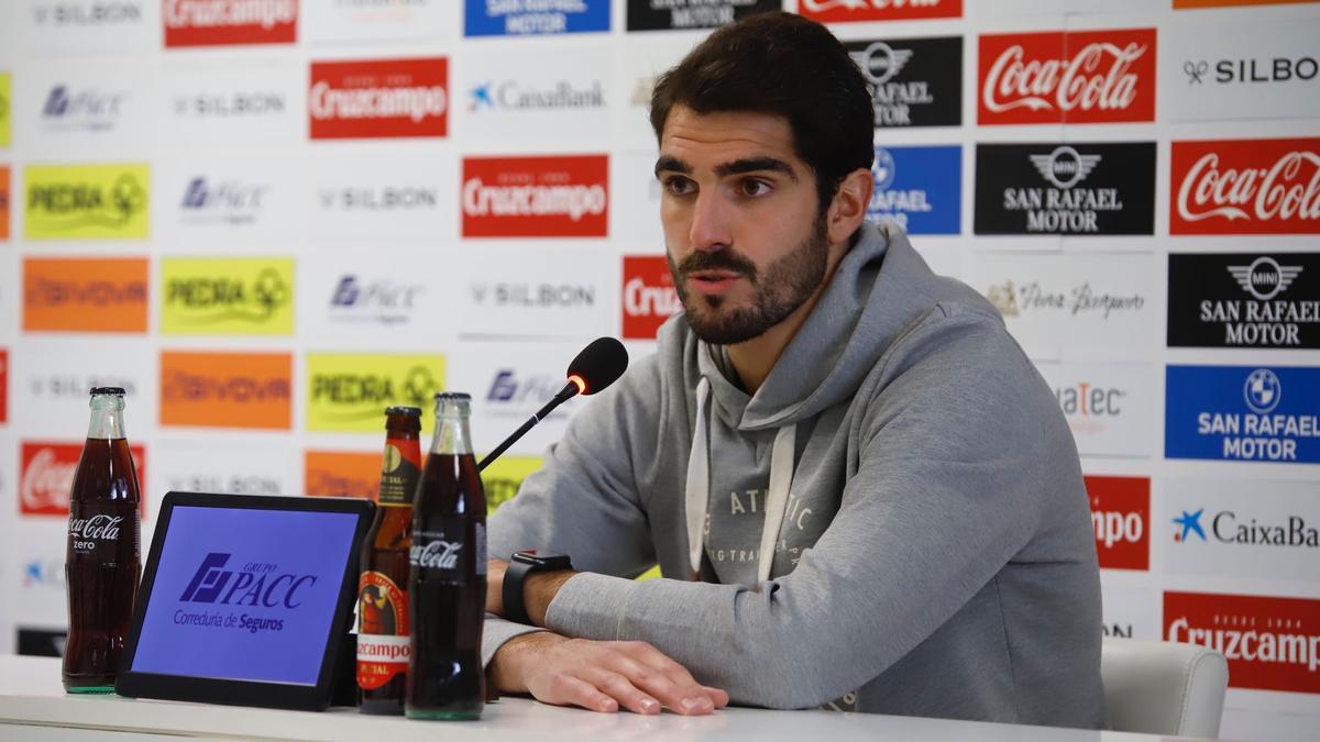 Bernardo Cruz, hoy en la sala de prensa de El Arcángel.