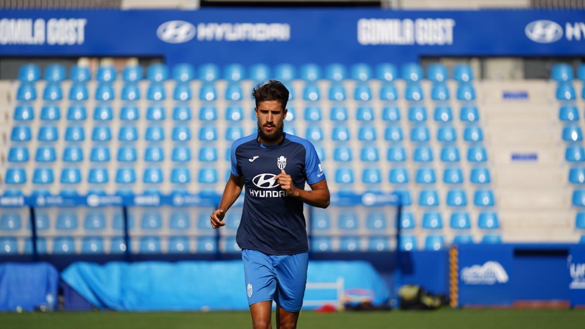 Alberto Villapalos, durante el entrenamiento de este lunes.