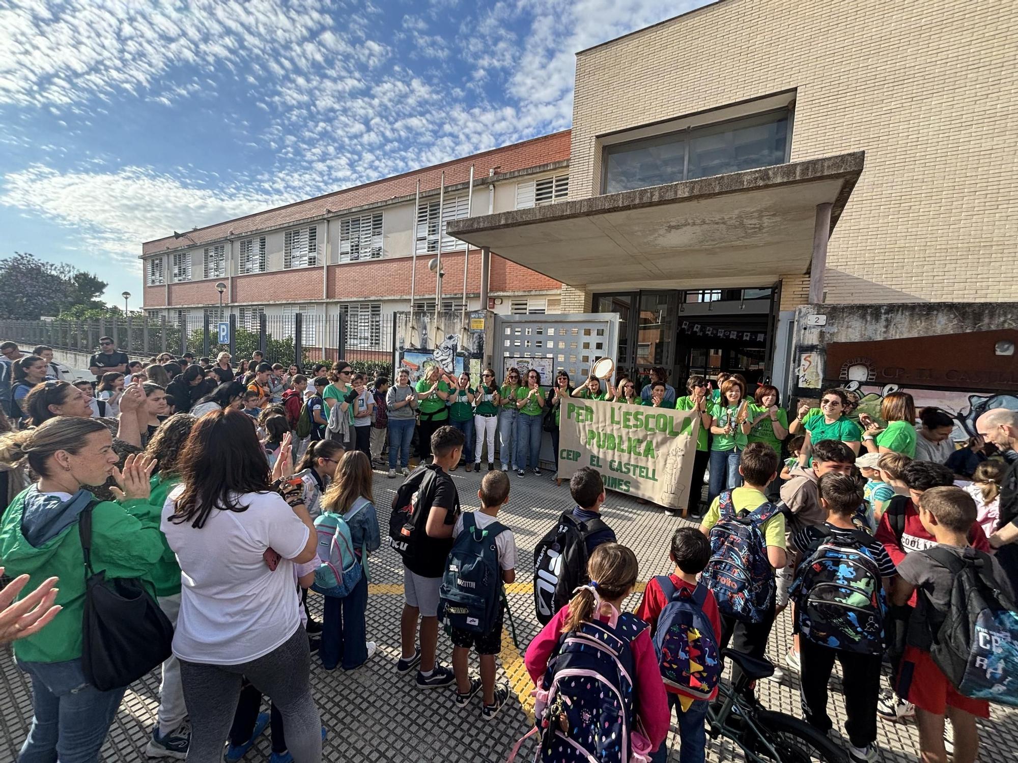 Protesta en Almoines esta mañana.