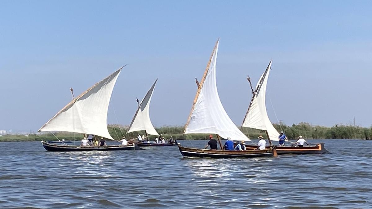 Exhibició de vela llatina a l'Albufera