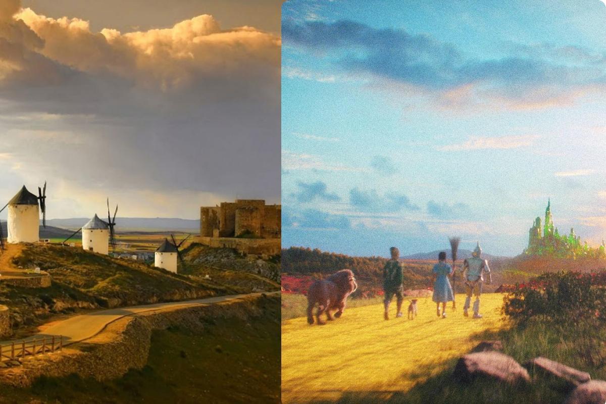 Los molinos blancos y el camino hasta el Castillo de Consuegra es muy similar al camino de Oz