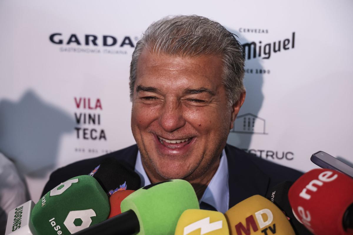 Joan Laporta, en el Club de Golf Barcelona antes de la disputa de la Koeman's Cup.