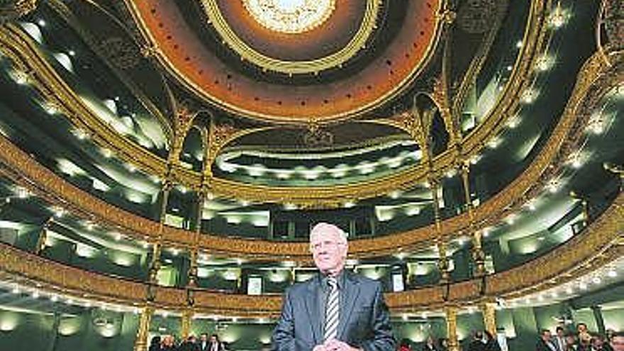 Teddy Bautista, presidente de SGAE, ayer en Bilbao, en el teatro Campos.