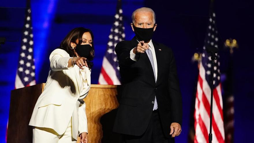 Joe Biden durante la noche electoral.