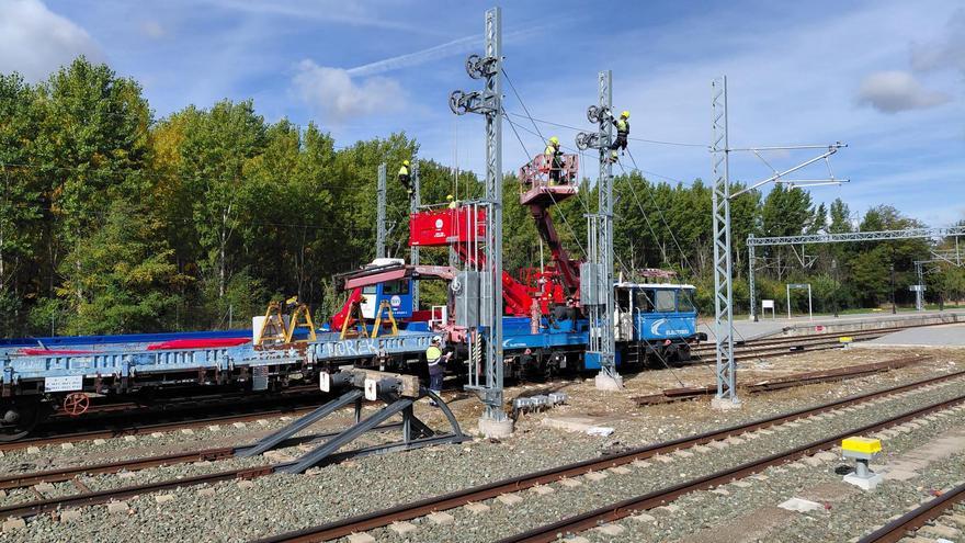 Obras del tren Zaragoza-Teruel-Sagunto, a la altura de Sarrión.