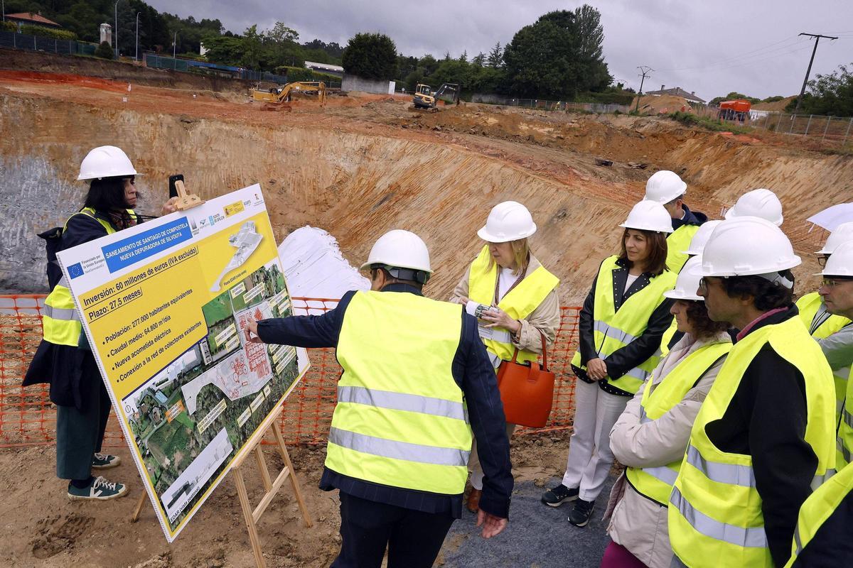 Las obras de la nueva EDAR de A Silvouta, en Santiago