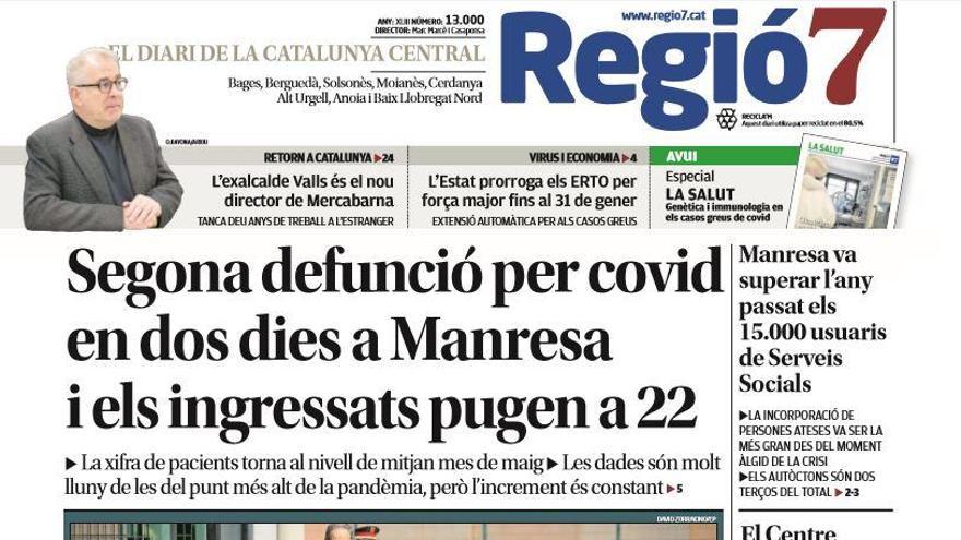 La portada de Regió7 d&#039;aquest dimecres, 30 de setembre