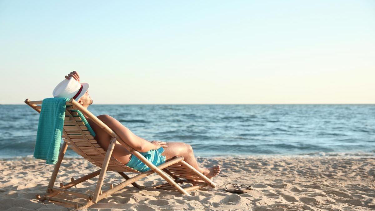 Silla de Playa con Mesa Plegable Azul