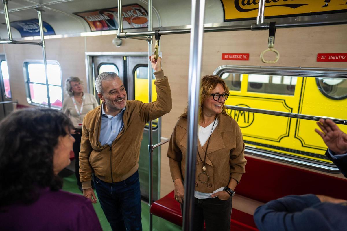 Jaume Collboni inaugura la exposición gratuita de trenes históricos restaurados por el centenario del metro