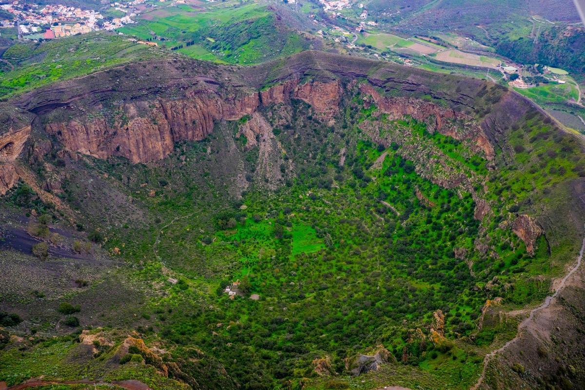 Interior de la Caldera de la Bandama.