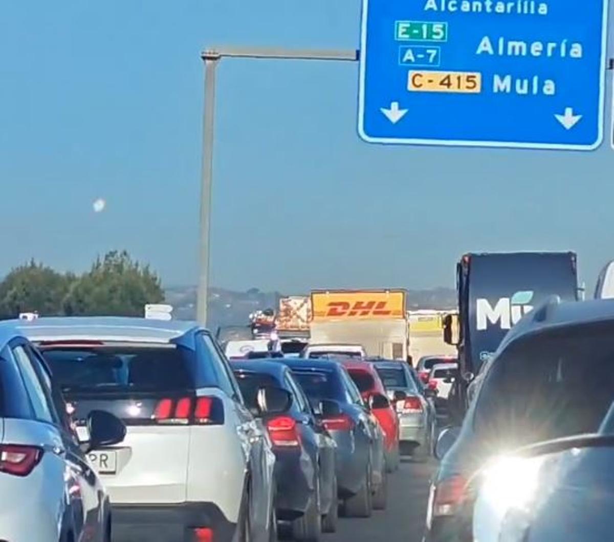 Retenciones en la zona del accidente, esta mañana