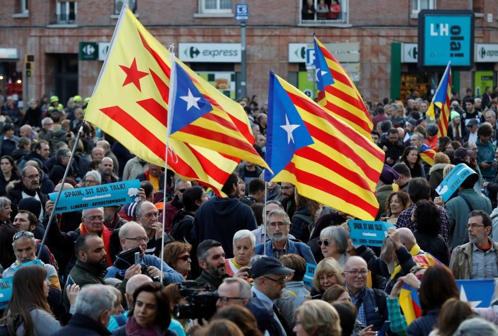 Protesta de Tsunami Democràtic junto al Camp Nou.