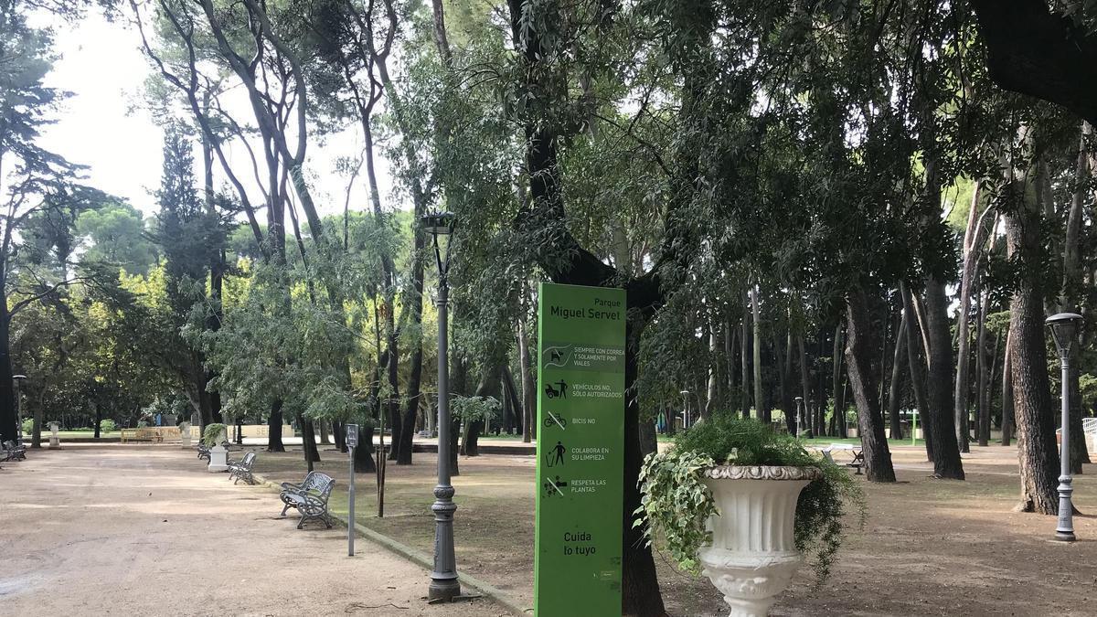 Imagen del parque Miguel Servet de Huesca.