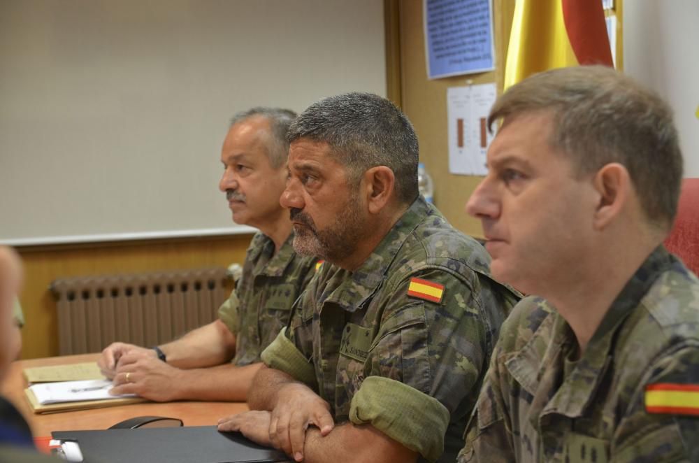 Videoconferencia en el Palacio de Capitanía con militares desplazados a Líbano, Irak, Mali y Turquía