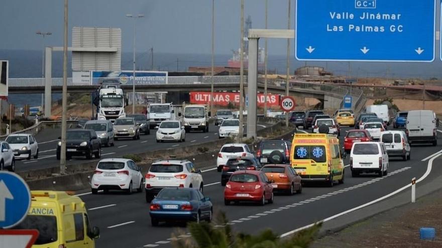 Un accidente con cuatro coches implicados provoca colas kilométricas entre Telde y Las Palmas de Gran Canaria